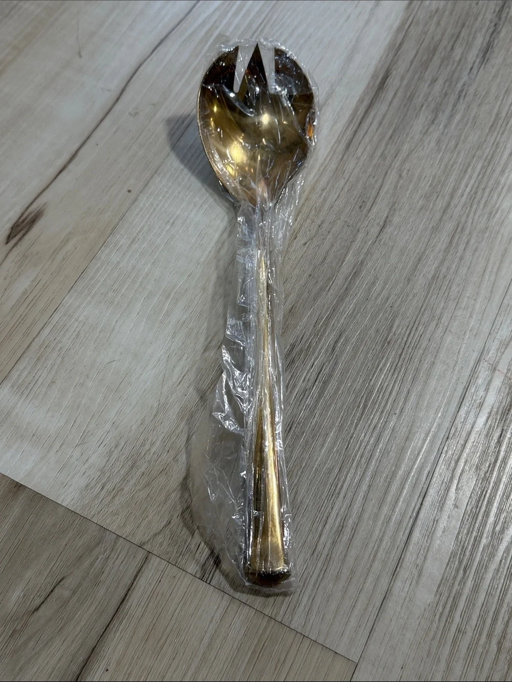 Vintage Thailand Gold Tone Serving Utensil Set 6 Pc Brass Flatware Spoons Fork